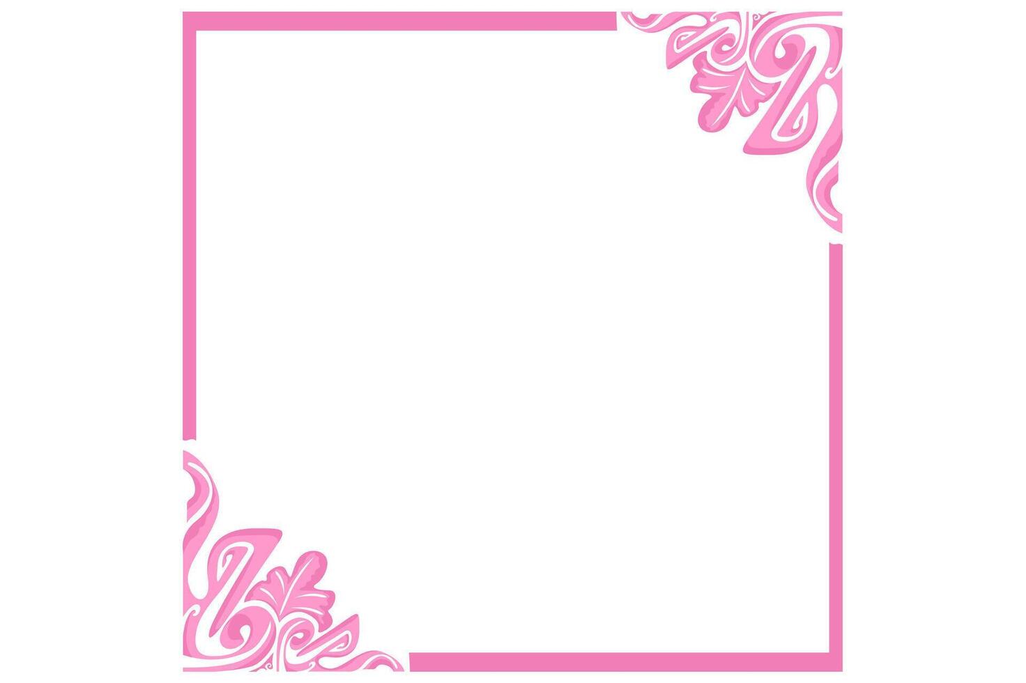 Frame or border decorative nature ornament design with a Pink Leaves or leaf theme vector