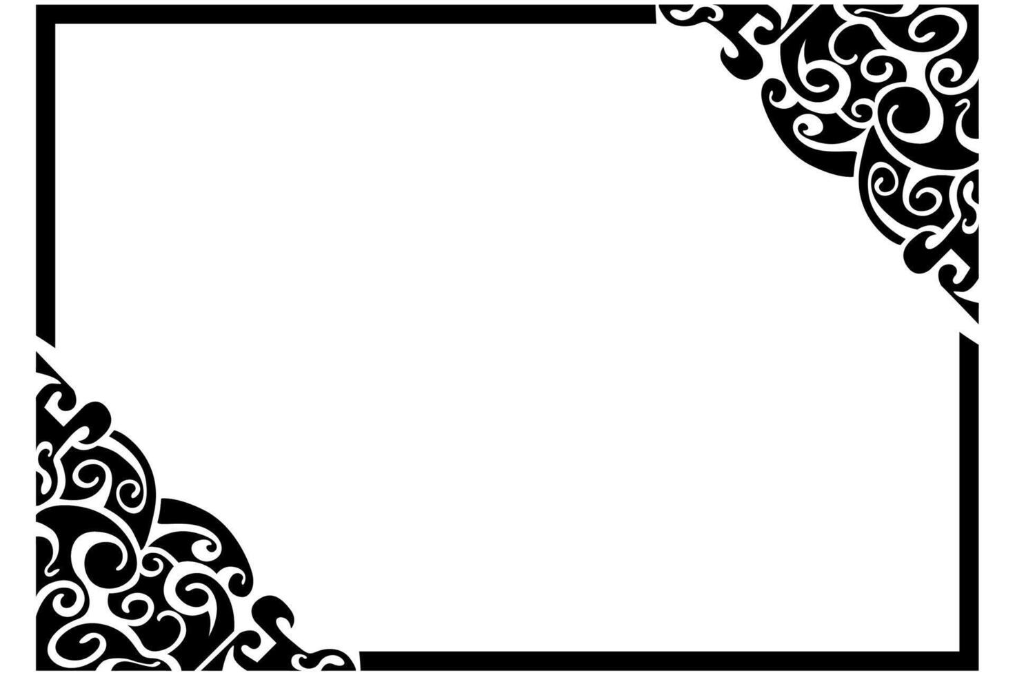Frame border decorative ornament design with a black swirl theme vector