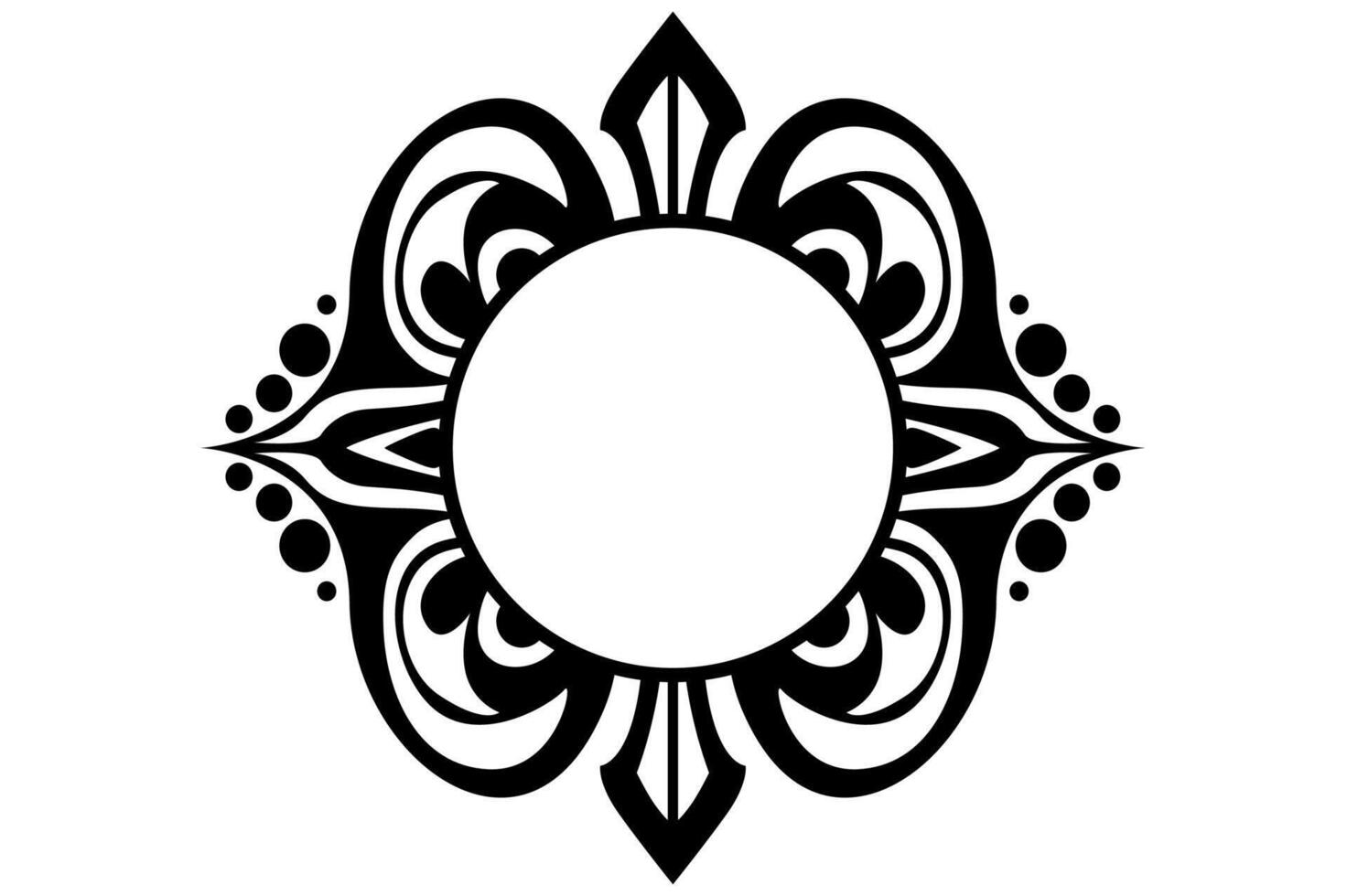 Frame Border decorative ornament design with a black swirl theme vector
