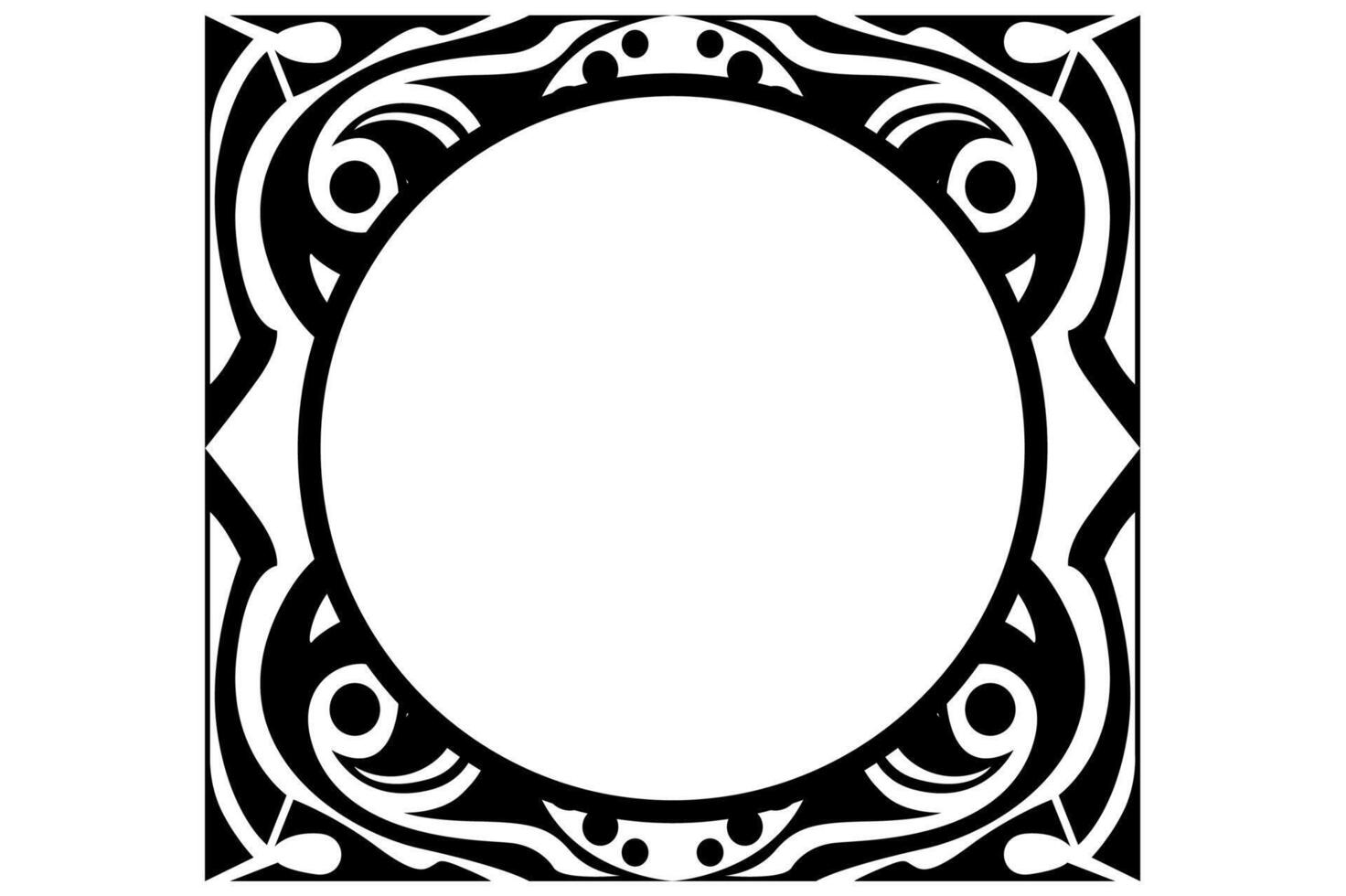 Frame Border decorative ornament design with a black swirl theme vector
