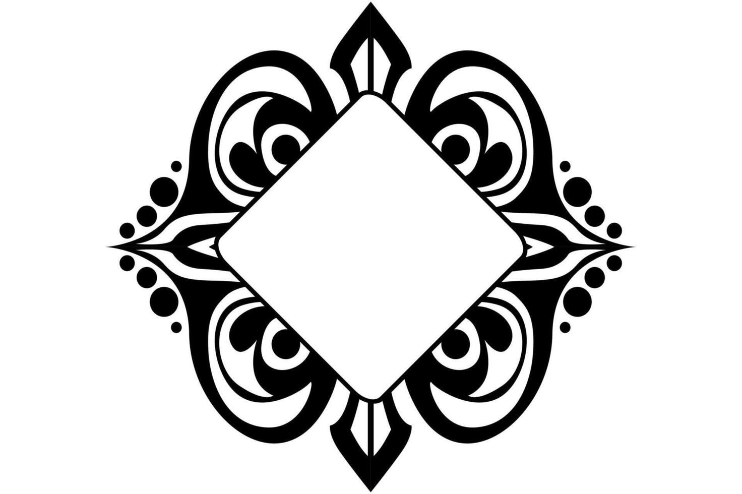 Frame Border decorative ornament design with a black swirl theme vector