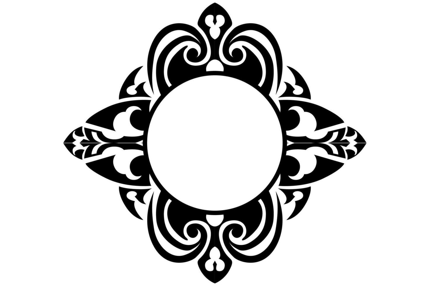 Frame Border decorative ornament design with a black swirl theme vector
