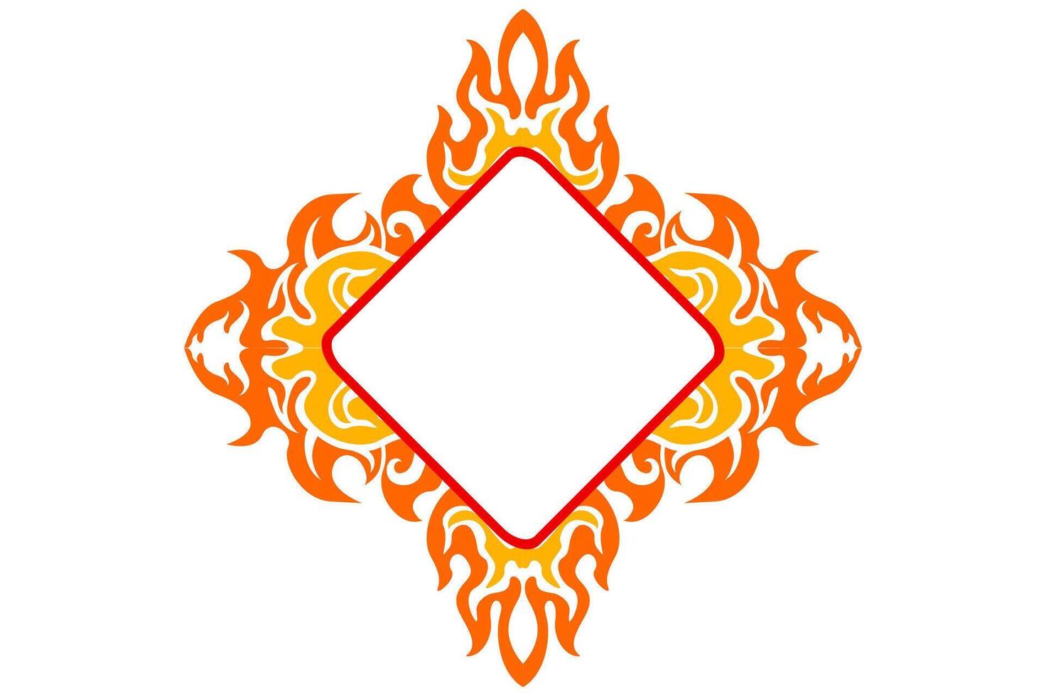 Frame or border decorative ornament design with a fire theme vector