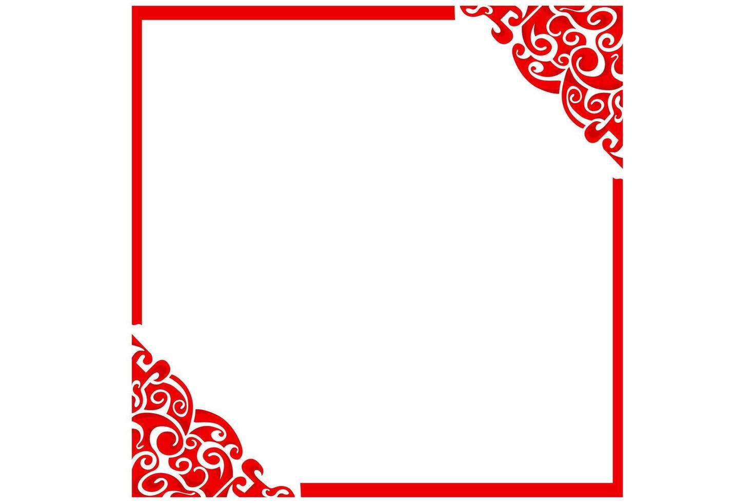Frame border decorative ornament design with a Red swirl theme vector