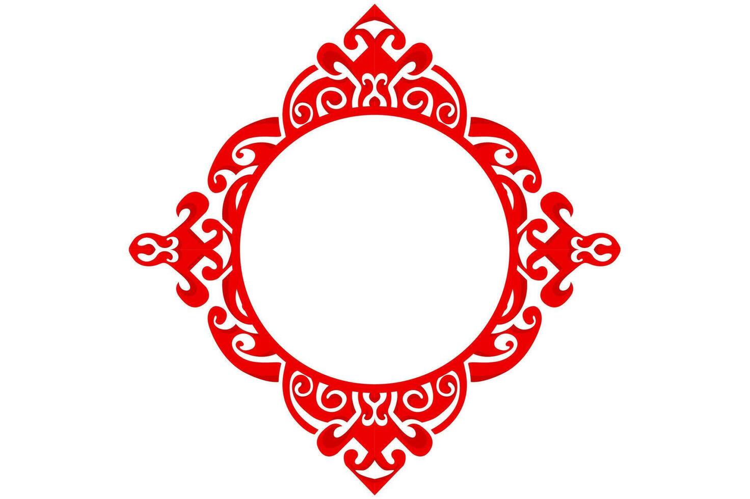 Frame border decorative ornament design with a Red swirl theme vector
