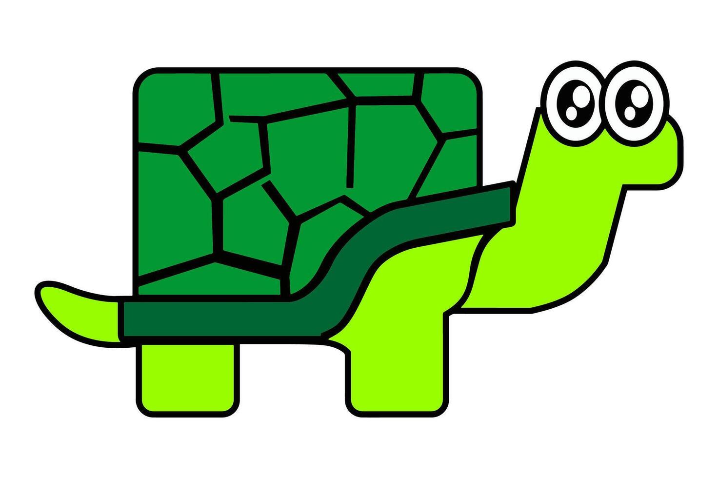 Cute Cartoon Character a Green Tortoise vector