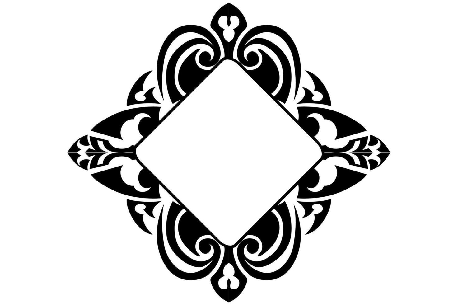 Frame Border decorative ornament design with a black swirl theme vector