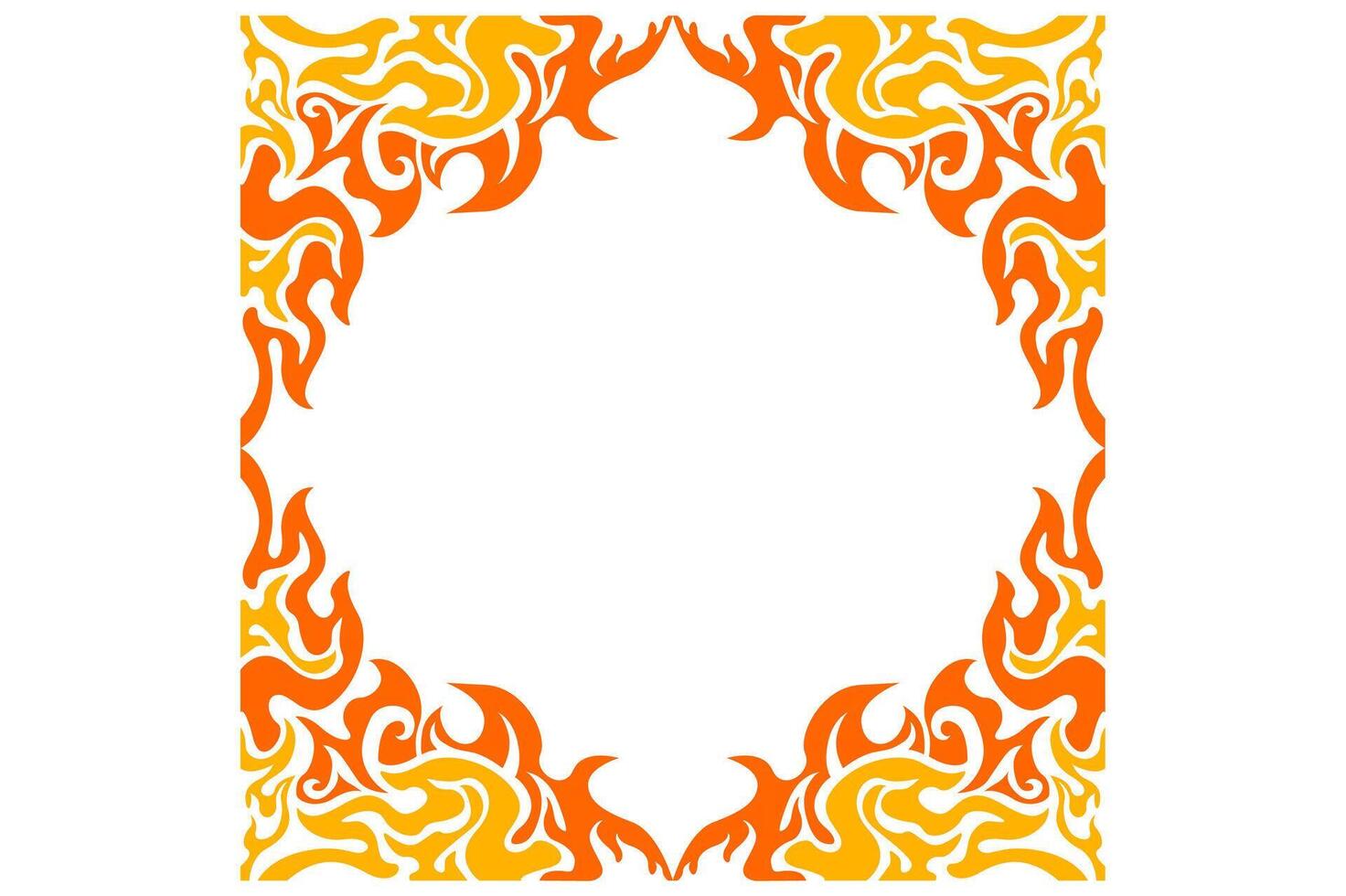Frame or border decorative ornament design with a fire theme vector