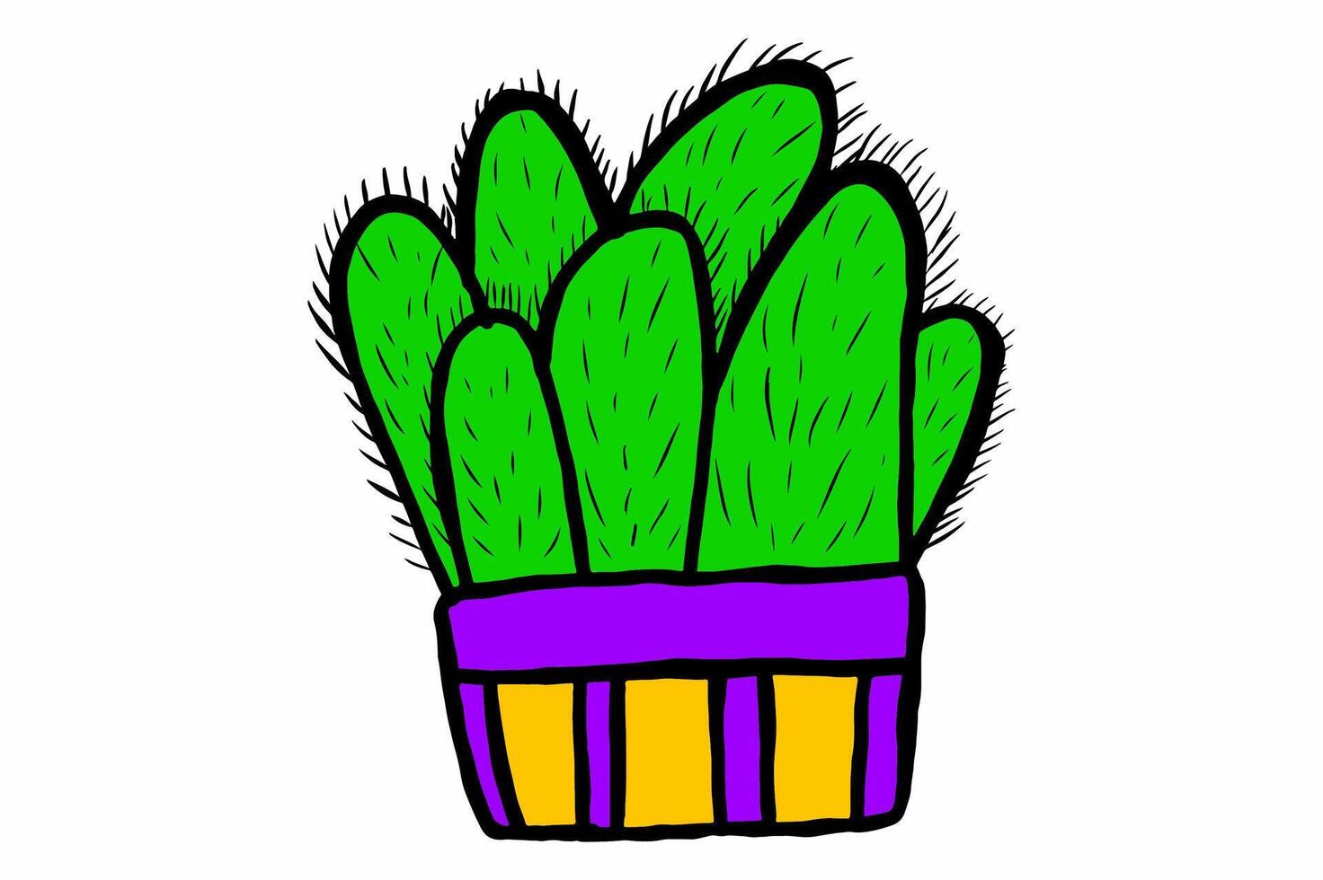 Cactus In The Pot Images for Design Decoration vector