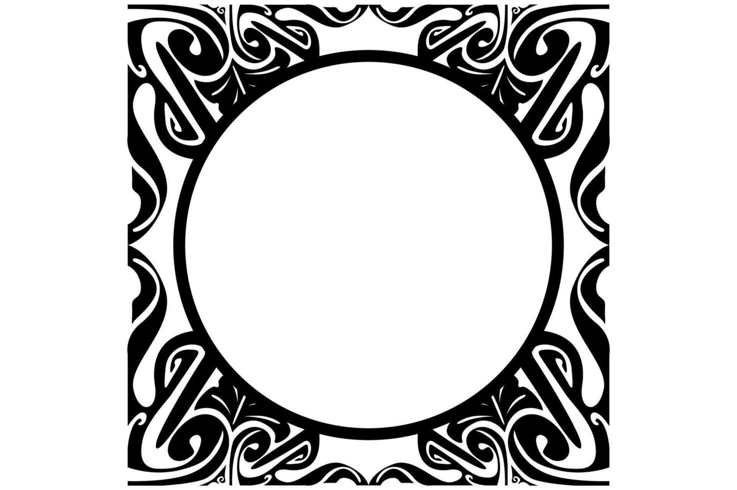 Frame or border decorative nature ornament design with a black Leaves or leaf theme vector