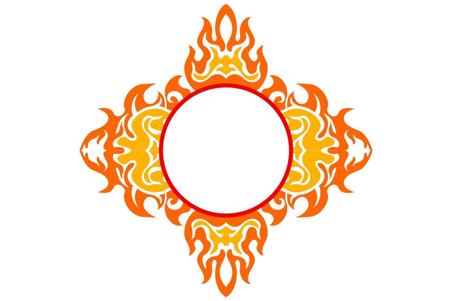 Frame or border decorative ornament design with a fire theme vector