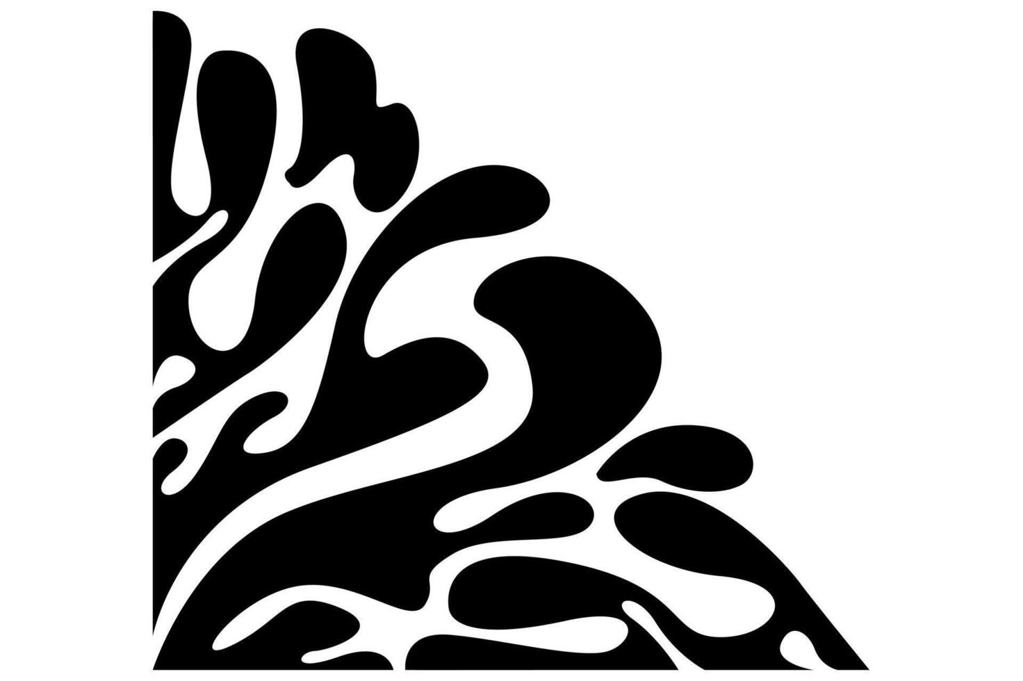 decorative ornament design with a black liquid Water theme vector