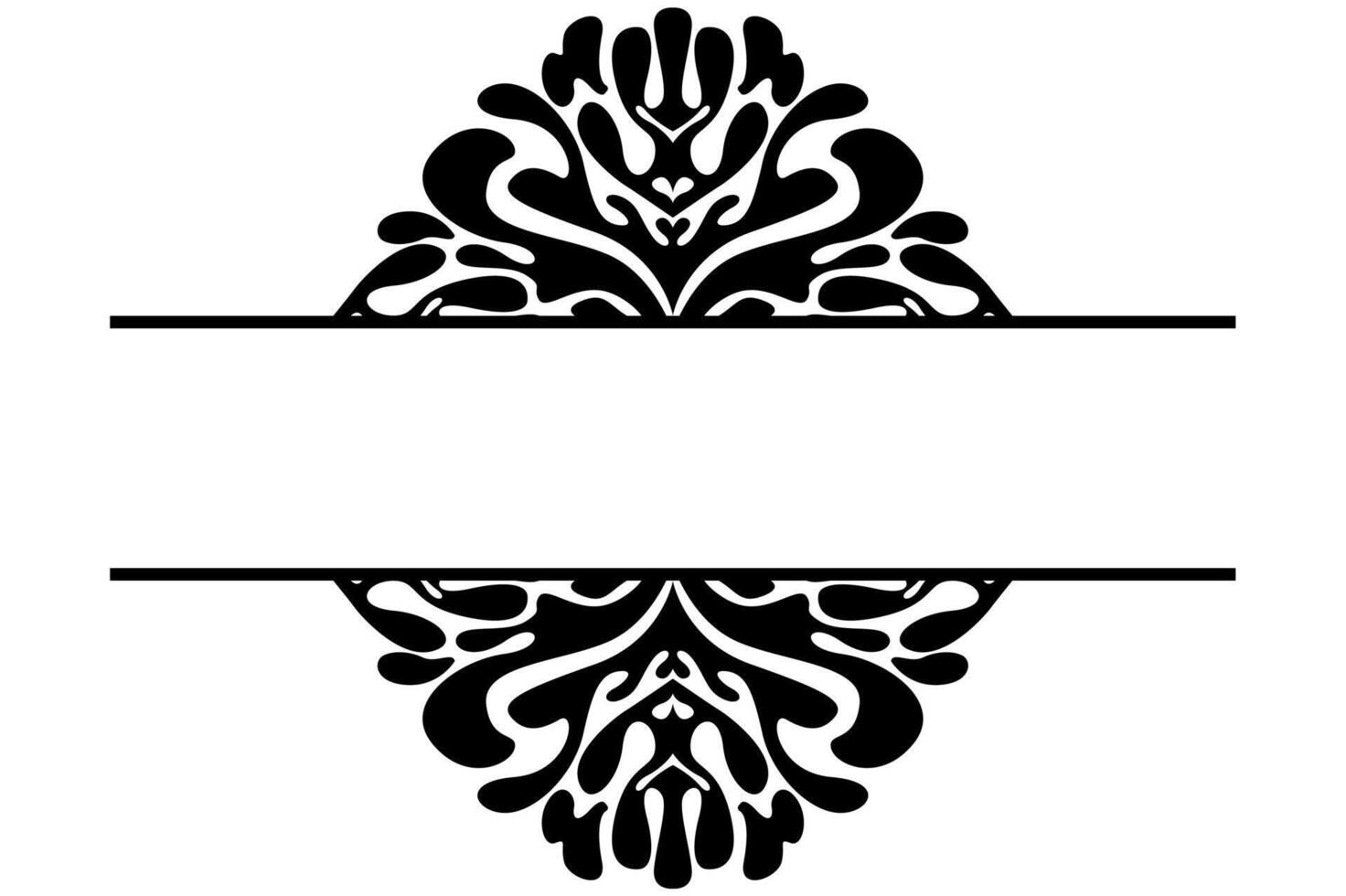 decorative ornament design with a black liquid Water theme vector
