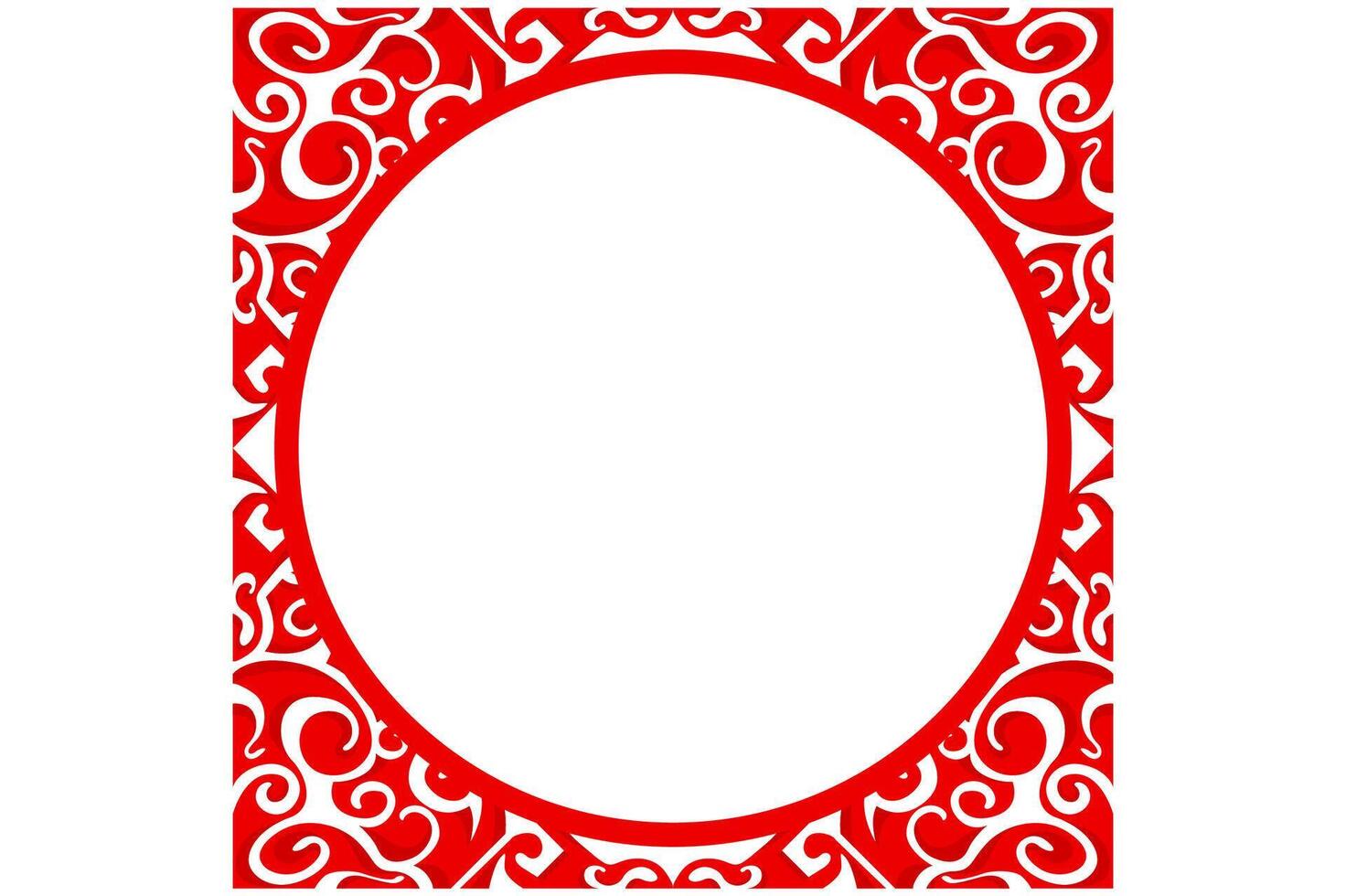Frame border decorative ornament design with a Red swirl theme vector