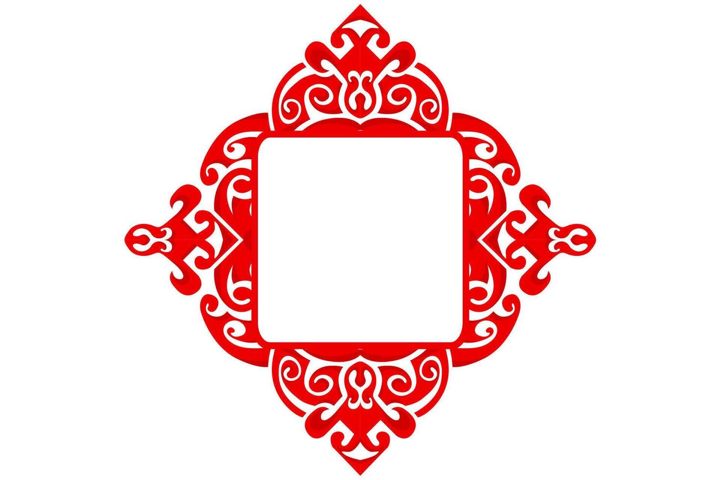 Frame border decorative ornament design with a Red swirl theme vector