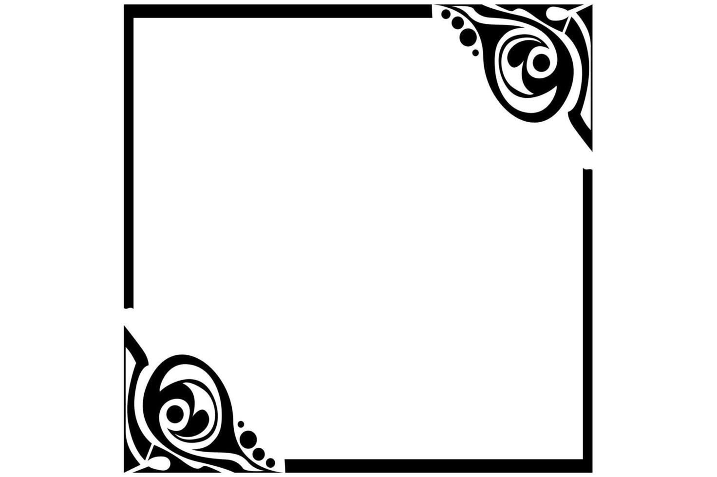 Frame Border decorative ornament design with a black swirl theme vector