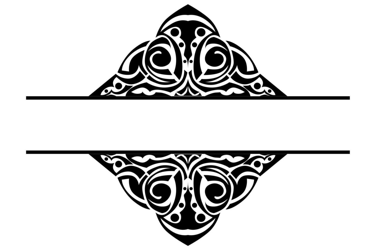 Frame Border decorative ornament design with a black swirl theme vector