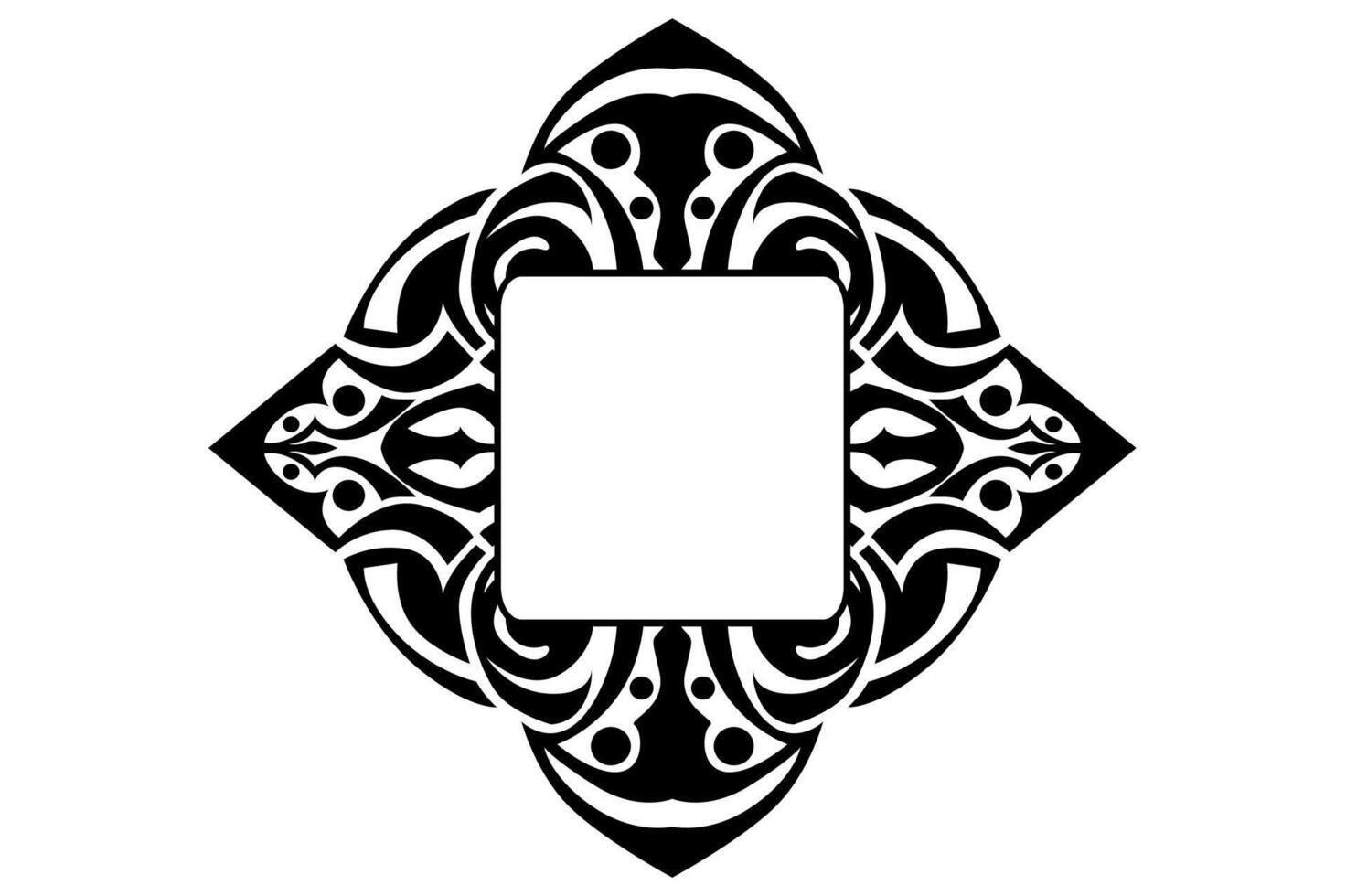 Frame Border decorative ornament design with a black swirl theme vector