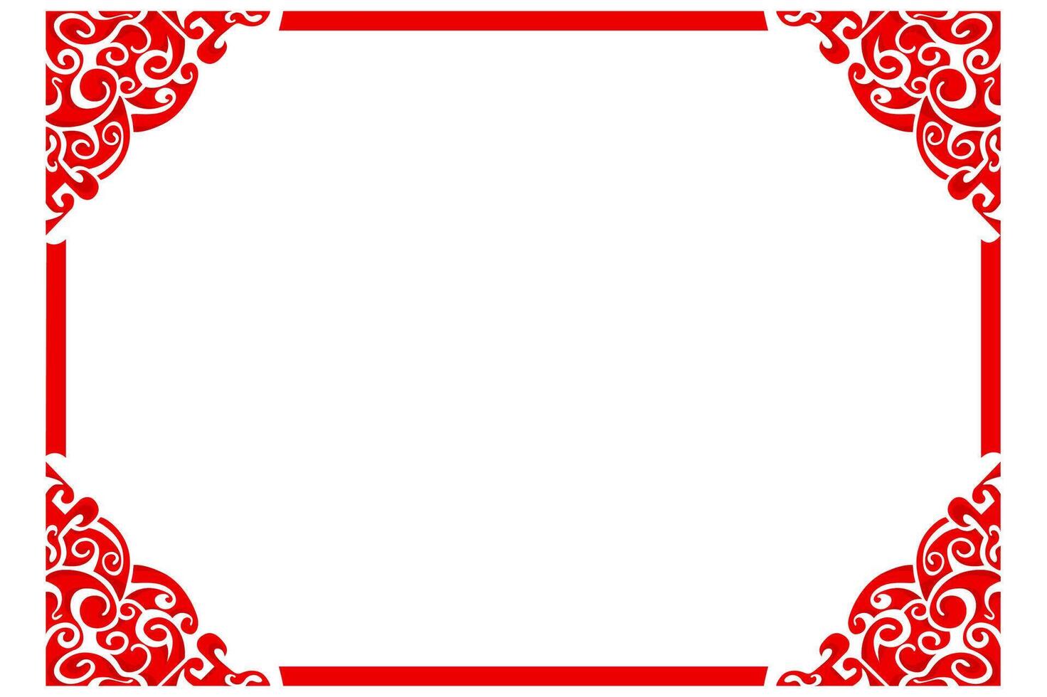 Frame border decorative ornament design with a Red swirl theme vector