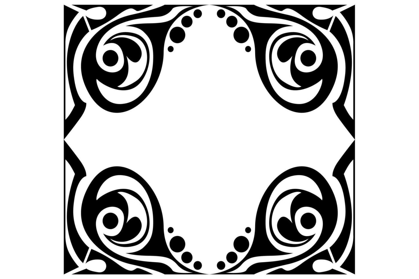 Frame Border decorative ornament design with a black swirl theme vector