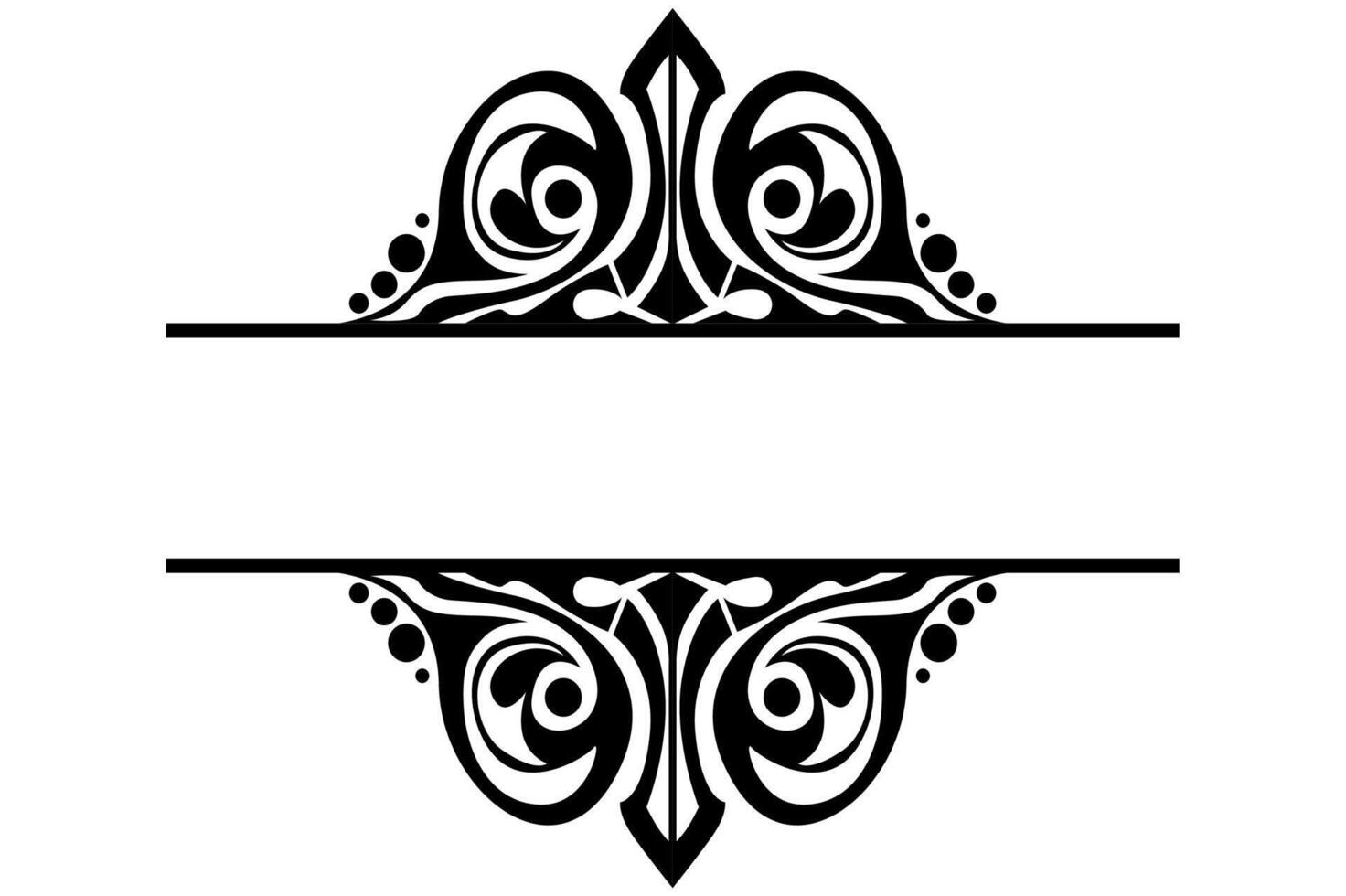 Frame Border decorative ornament design with a black swirl theme vector