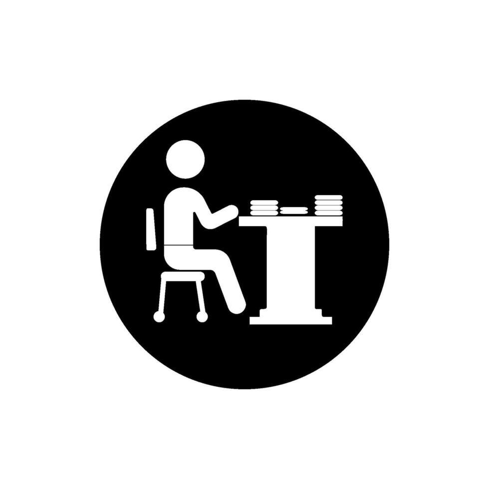 worker at desk icon, vectors illustration