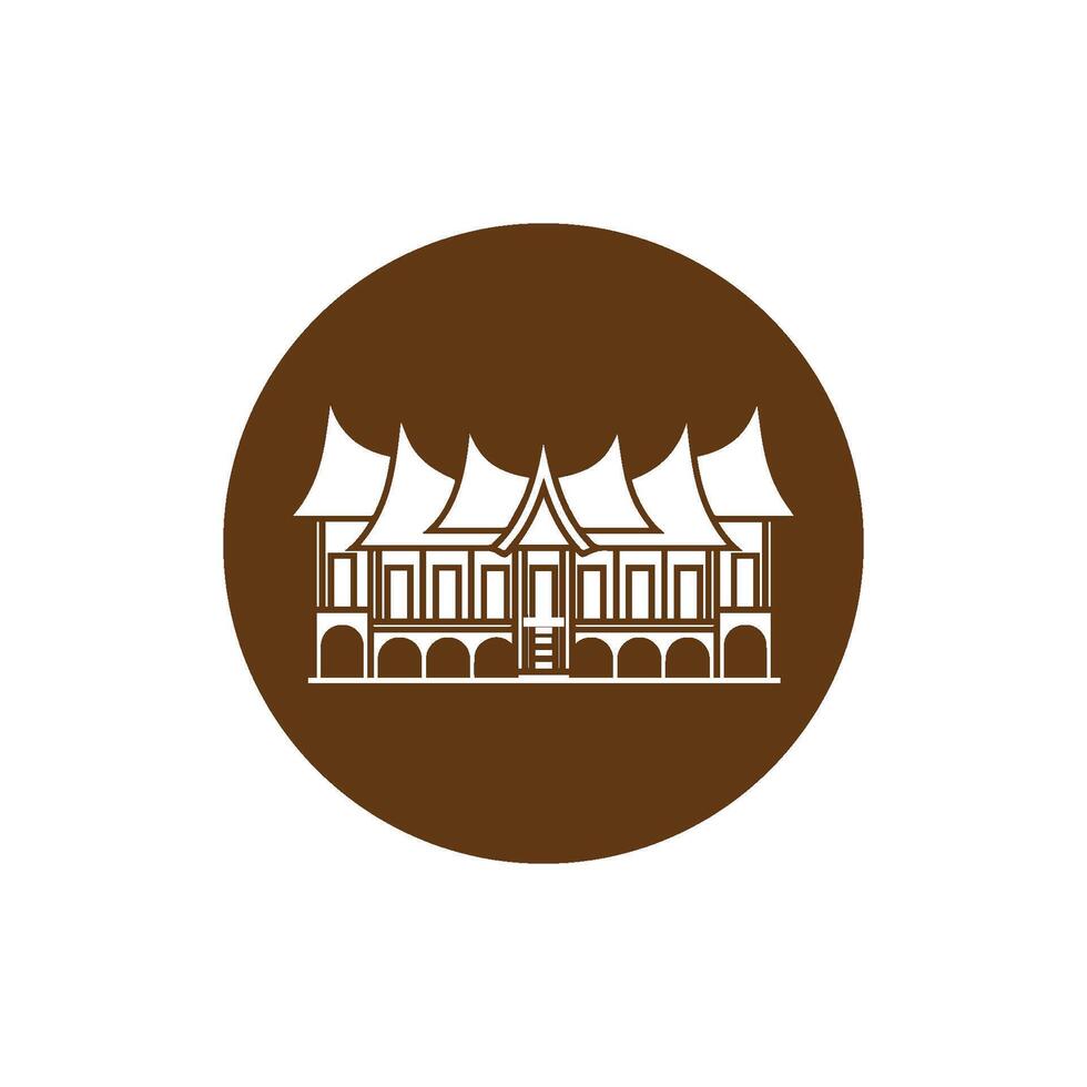 Minang traditional house icon vectors illustration symbol design