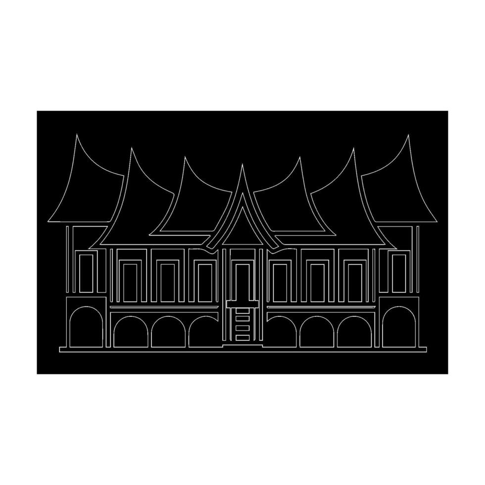 Minang traditional house icon vectors illustration symbol design