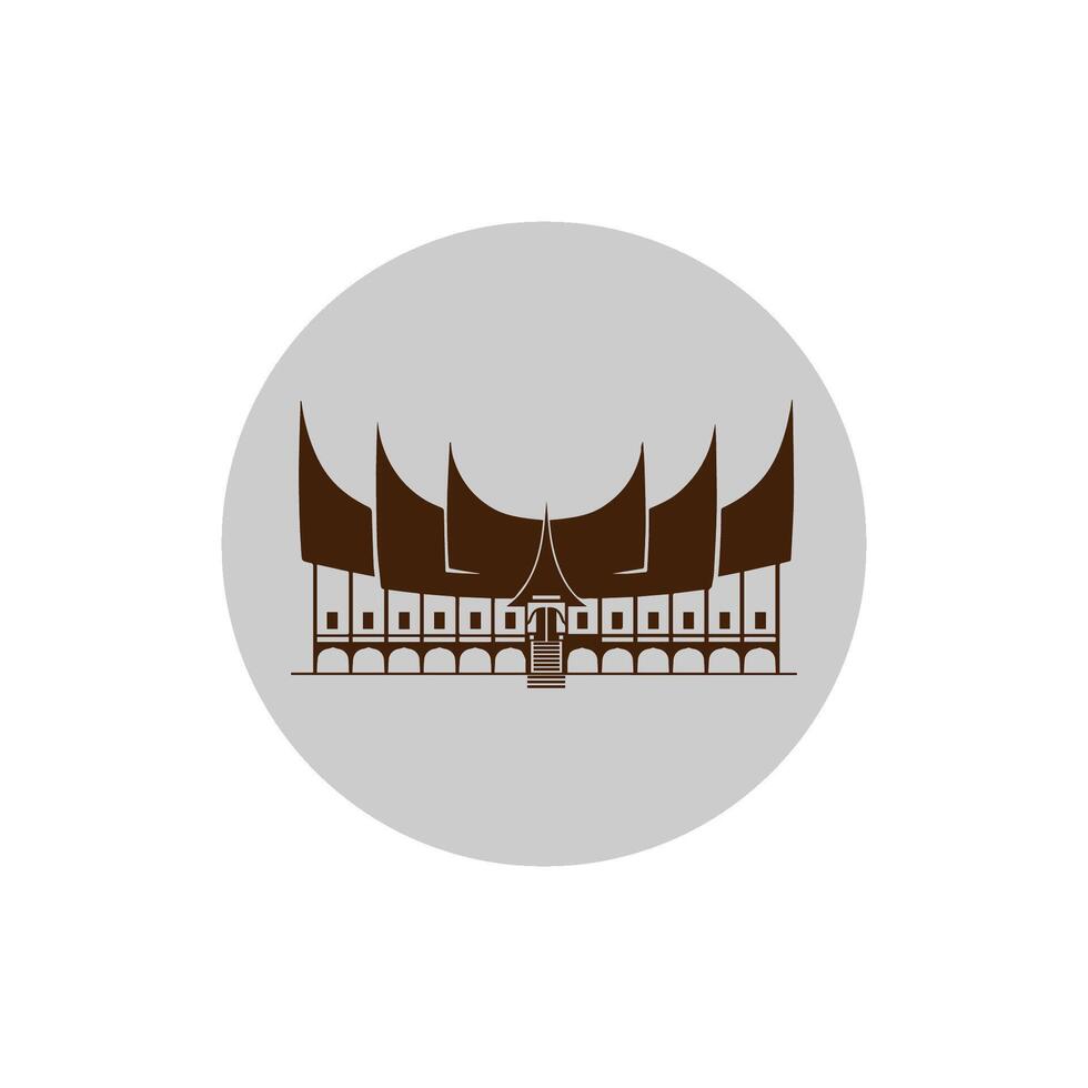 Minang traditional house icon vectors illustration symbol design