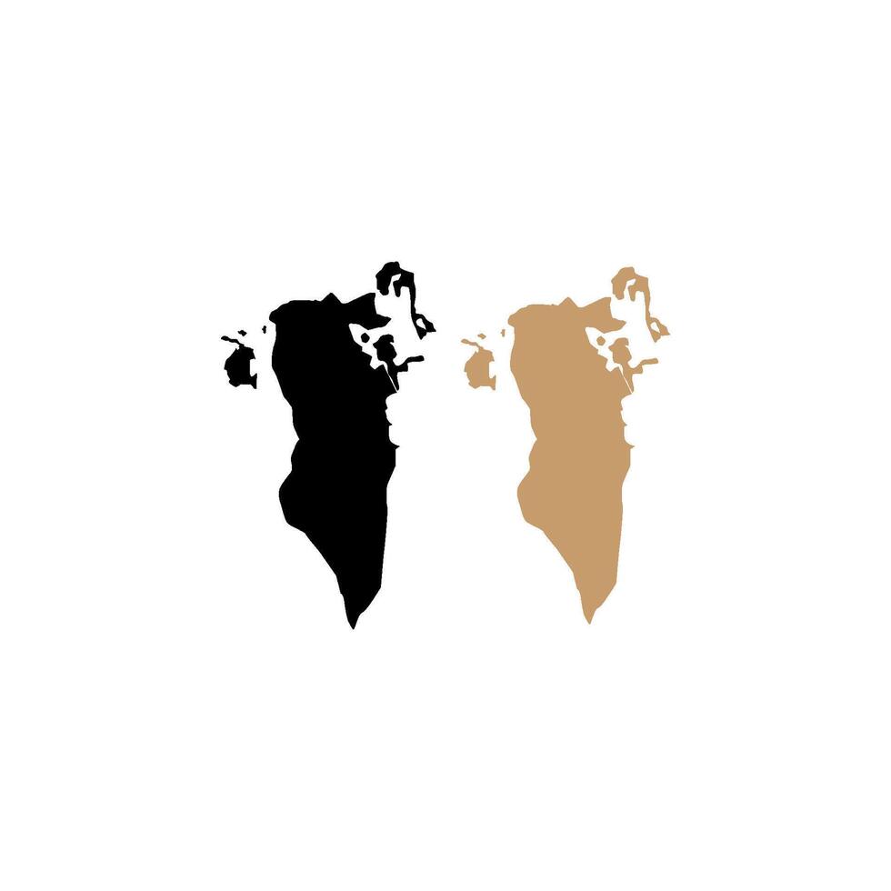 Bahrain country map icon vectors illustration symbol design