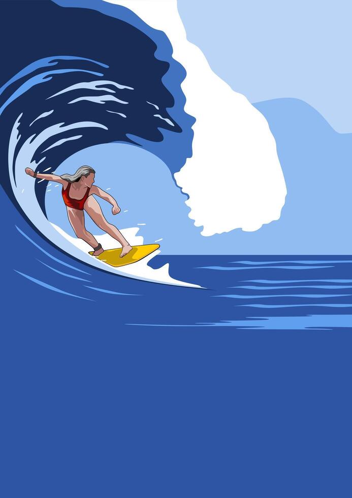 surfing beach illustration design art vector