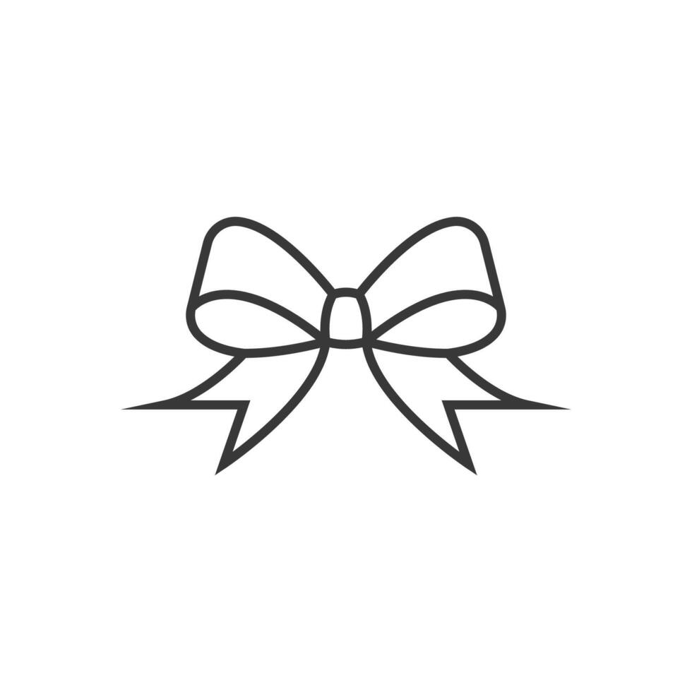 Bow line icon in trendy flat style isolated on white background. Ribbon symbol for your web site design, logo, app, UI. illustration vector