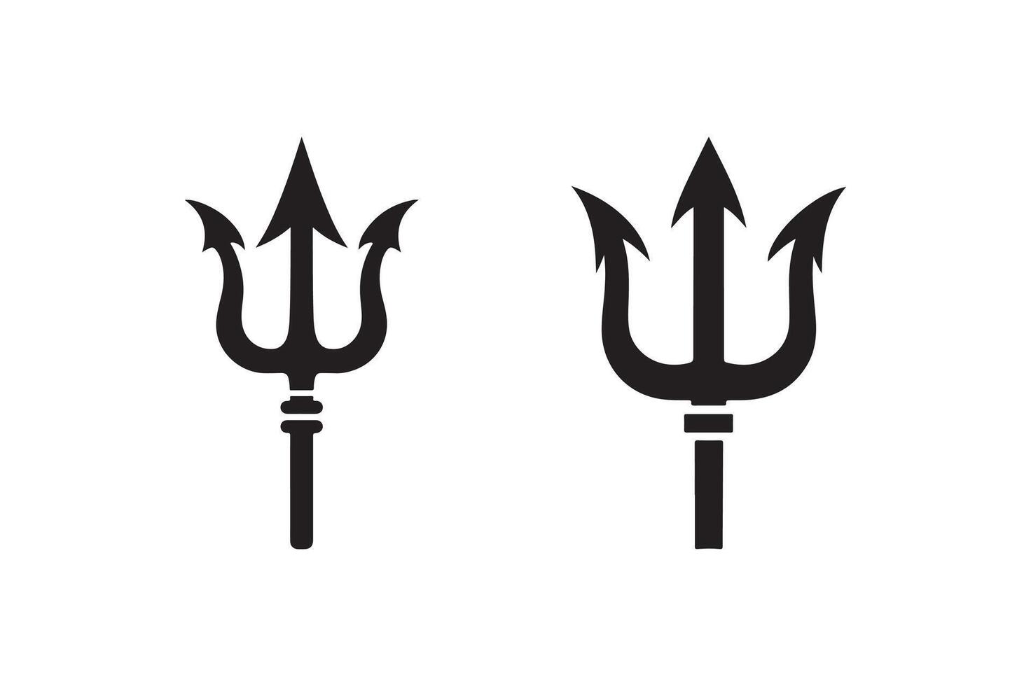 Trident silhouette isolated illustration. vector