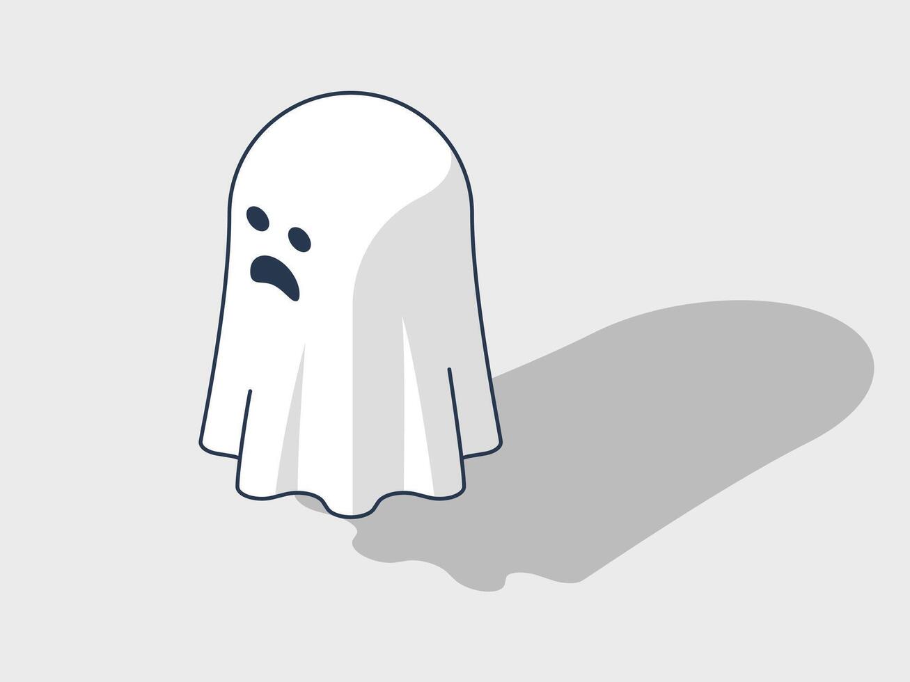 Ghost isometric illustration with shadow vector