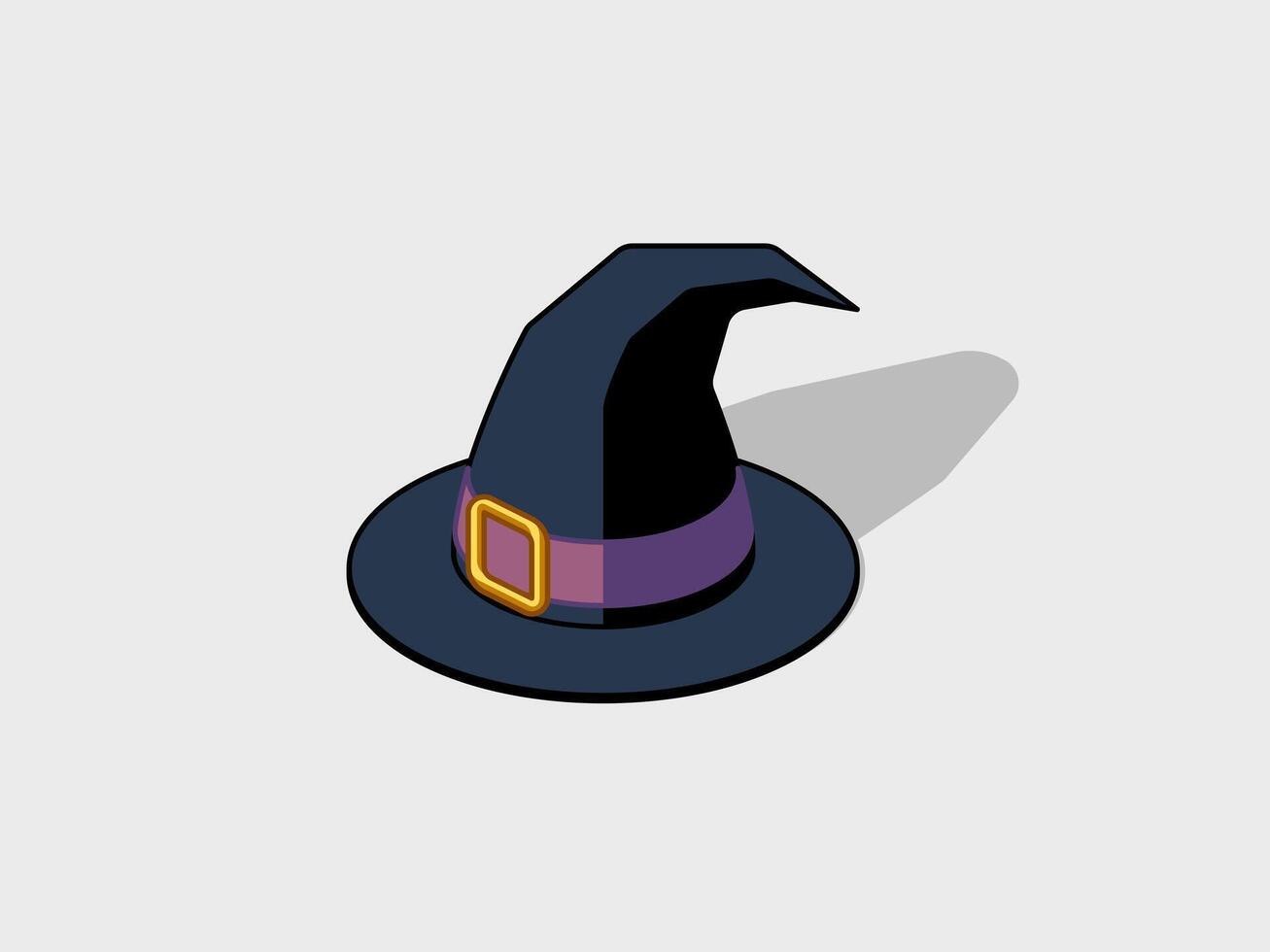 Witch hat isometric illustration with shadow vector
