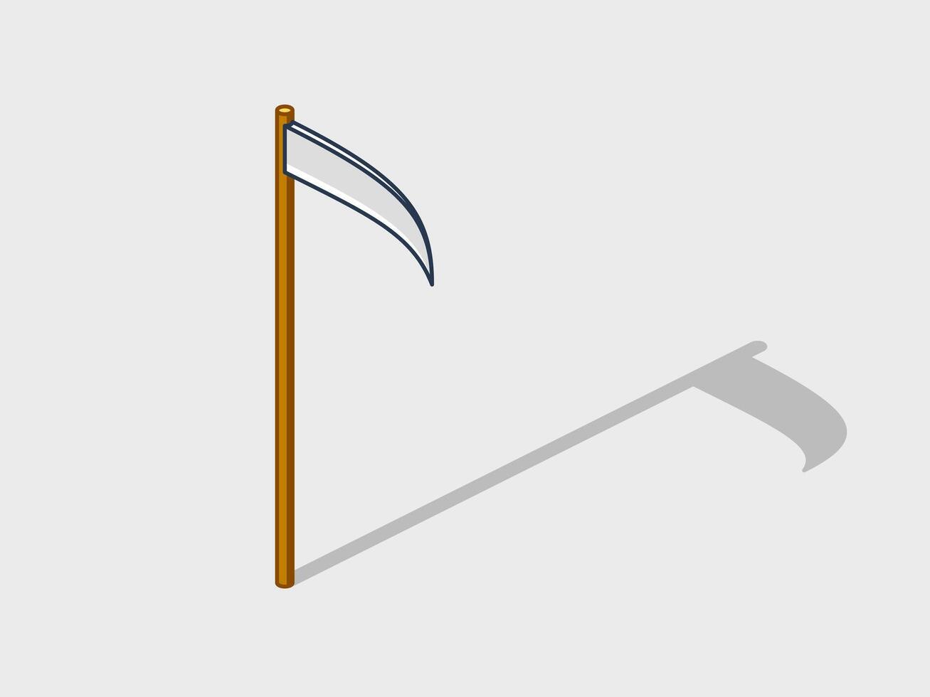 Scythe isometric illustration with shadow vector
