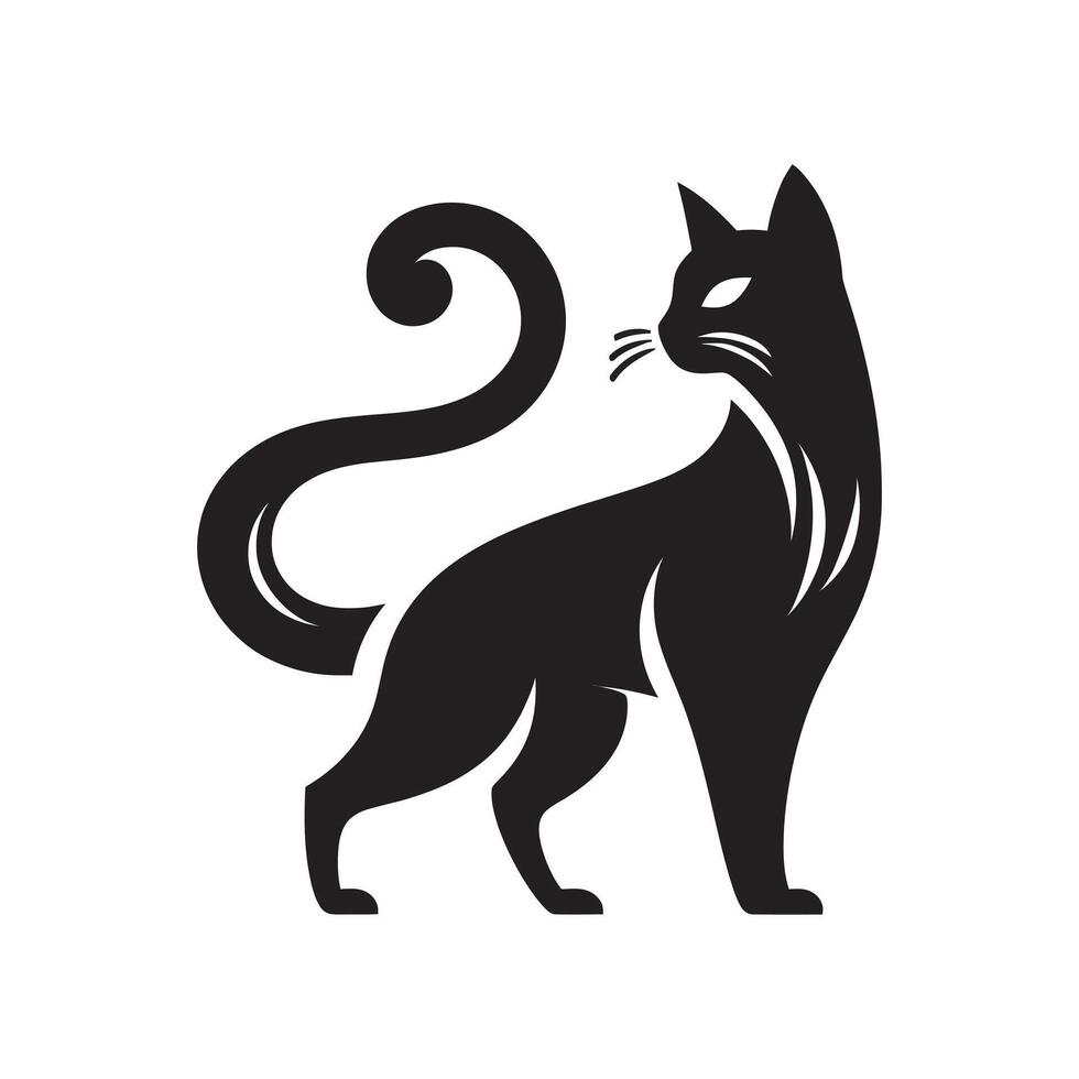 Black Cat Silhouette. Cutout of a Black Cat vector
