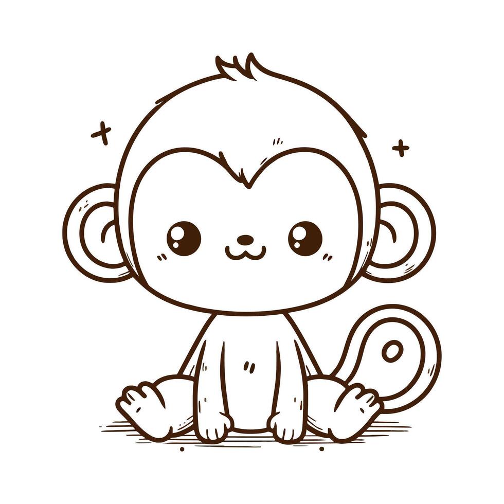 Adorable Cartoon Monkey Free Adorable Cartoon Monkey Free IllustrationIllustration vector