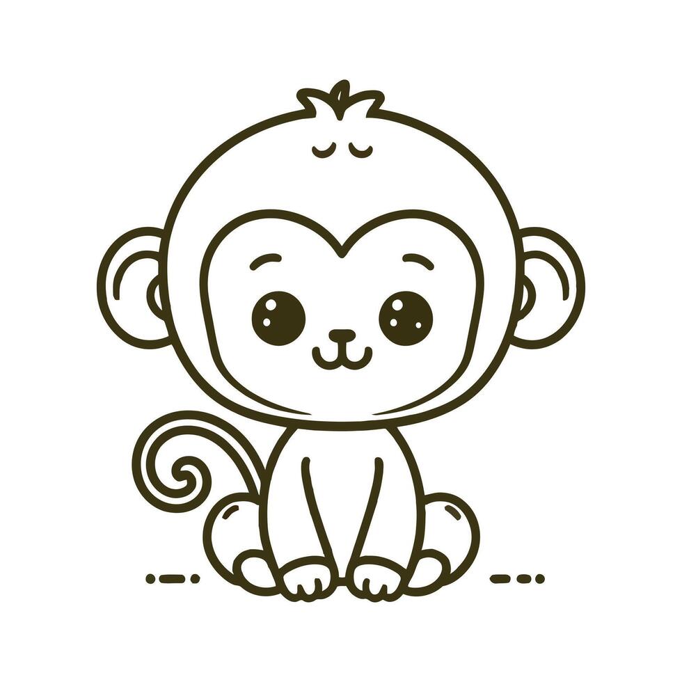 Adorable Cartoon Monkey Free Adorable Cartoon Monkey Free IllustrationIllustration vector