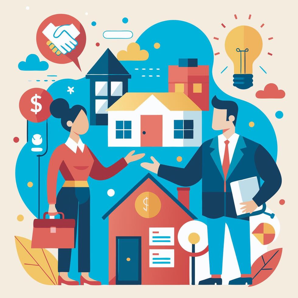 Real Estate Investment Illustration. Financial Growth in Real Estate vector