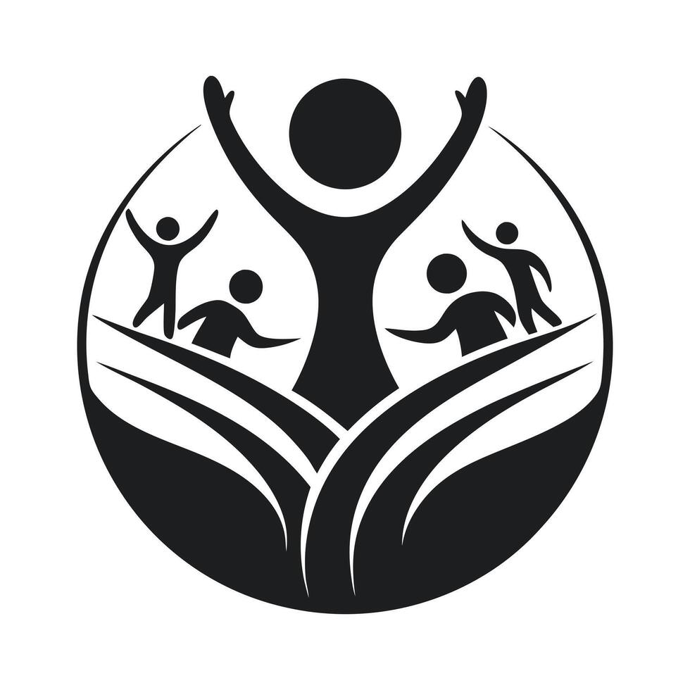 Community Support Symbol Logo Graphic. Inclusive Community Icon Unity and Support Design vector