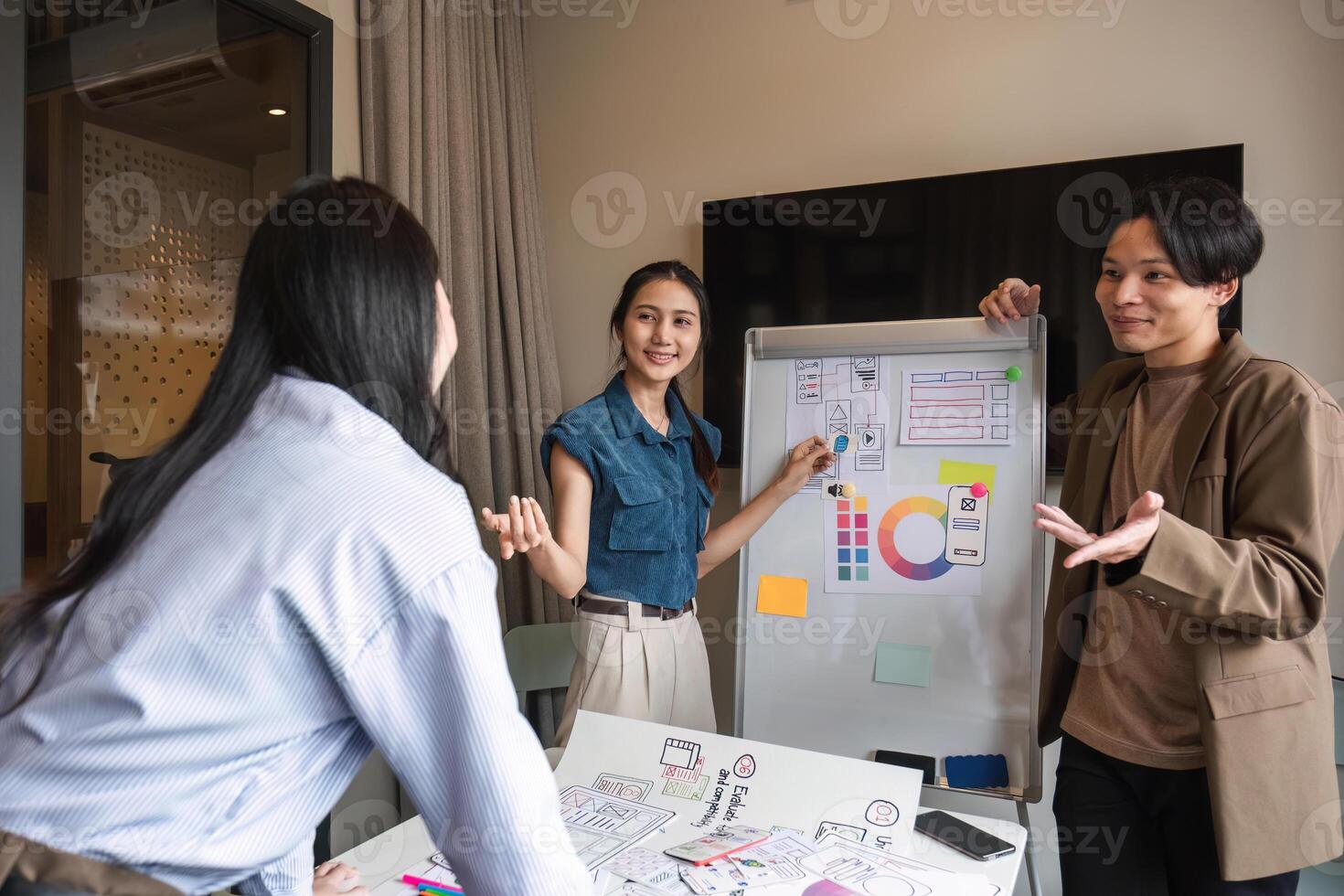 Business Team Collaborating in Modern Office Environment for Strategic Planning and Project Development photo