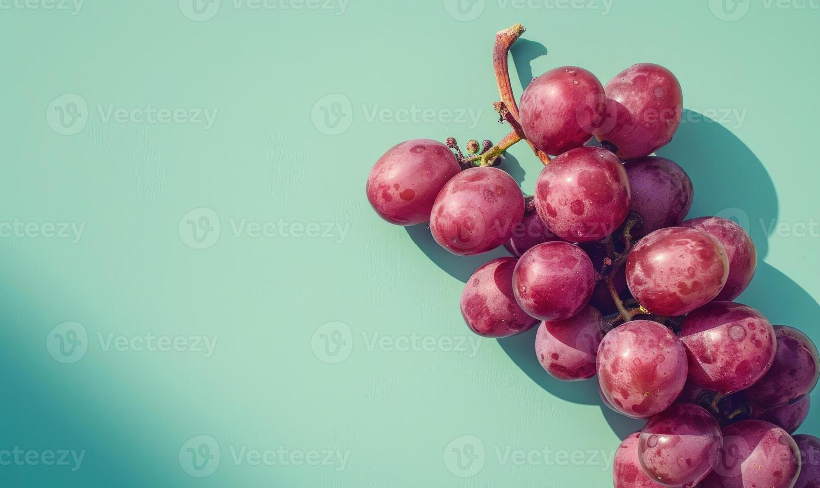 Grapes on a pastel green background photo