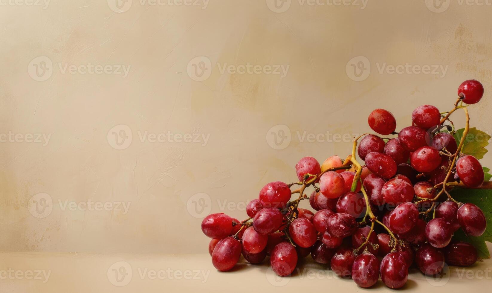 Grapes on a pastel ivory background photo