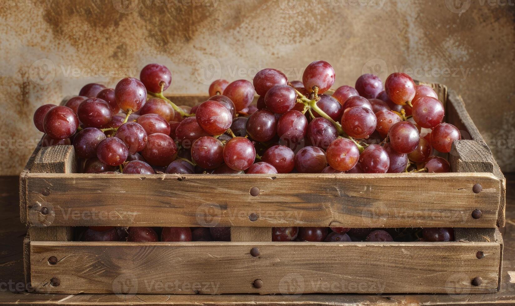 Grapes in a classic crate with a rustic charm photo