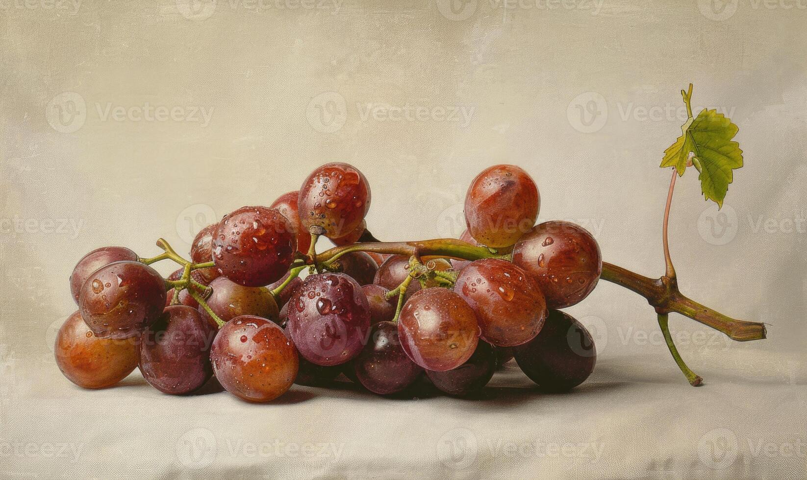 Grapes on a light pastel olive background photo