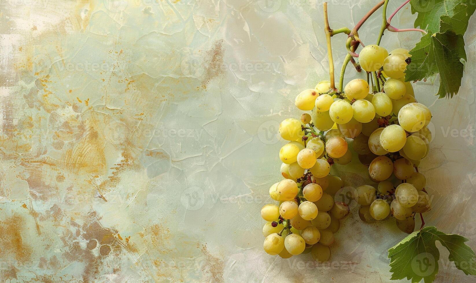 Grapes on a light pastel olive background photo