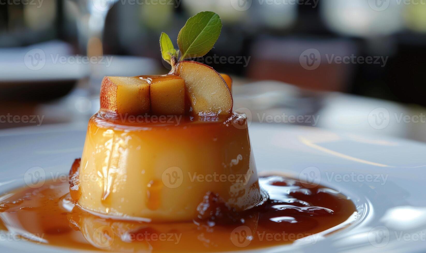 Pear and caramel flan photo