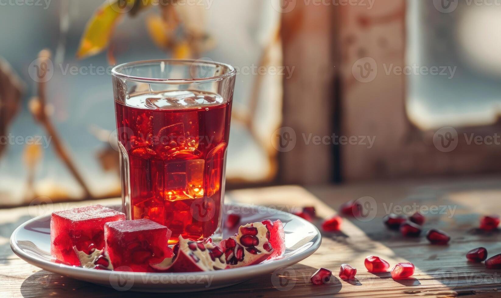 A glass of pomegranate juice photo