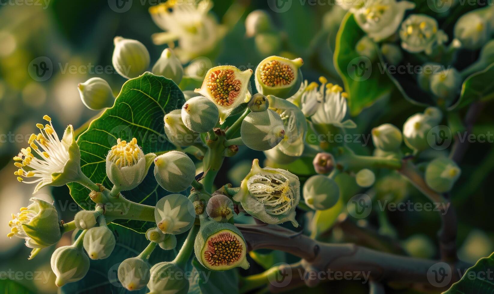 Close-up of a fig tree in bloom photo